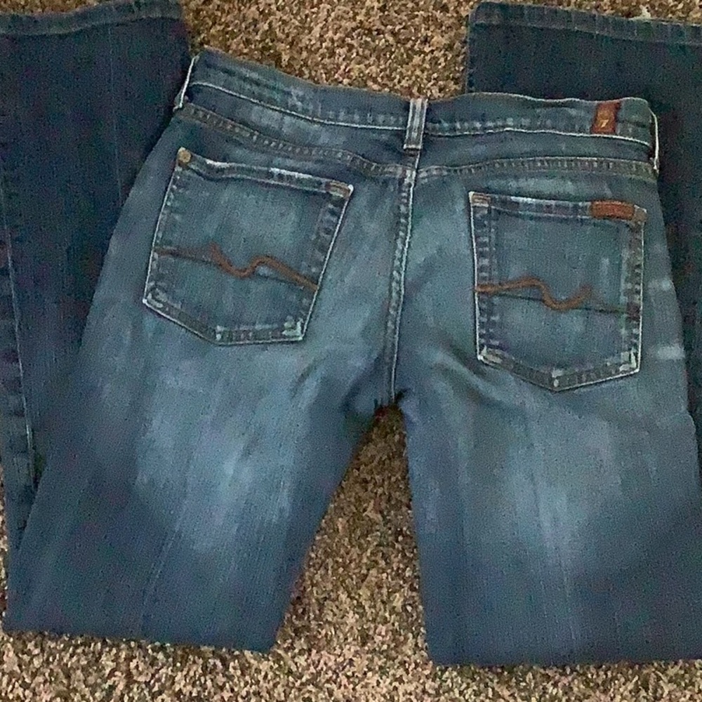 7 for all man kind
Blue Denim Jeans with Back Pocket Stitching